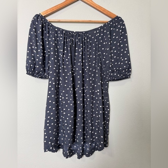 NWT Jessica Simpson Polka Dot Maternity Smocked Peasant Top Blouse Size Small - Picture 6 of 10